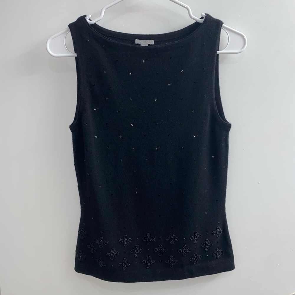 Ann Taylor Wool Cashmere Blend Beaded Sleeveless Tank Top Size S